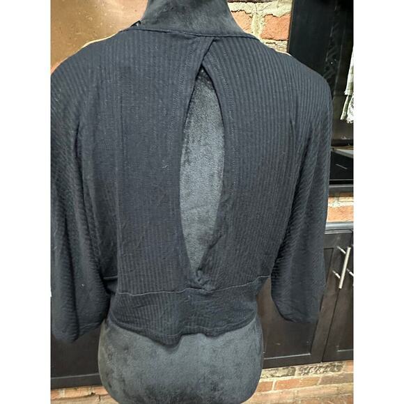 Blue steel Women’s Top Cropped Kimono Sleeves open back XL Retro Y2K Hippie Boho - Picture 2 of 9